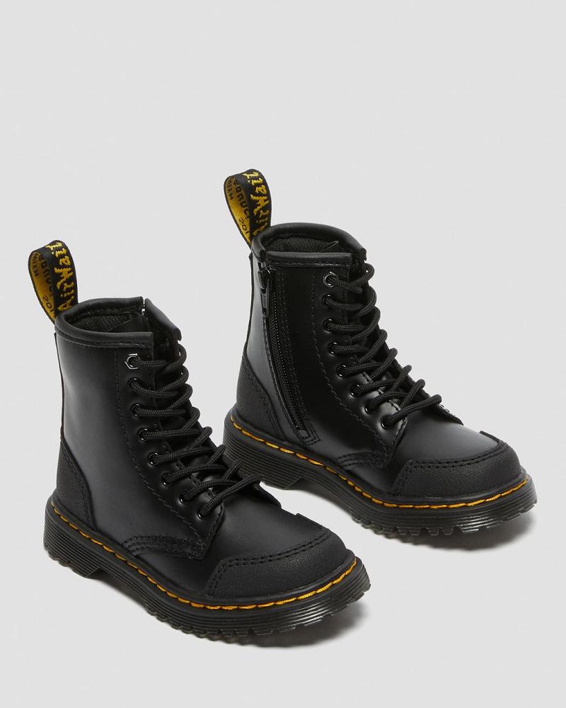 Dr Martens Toddler 1460 Overlay Leren Vrijetijdslaarzen Kinderen Zwart | NL 157SGL